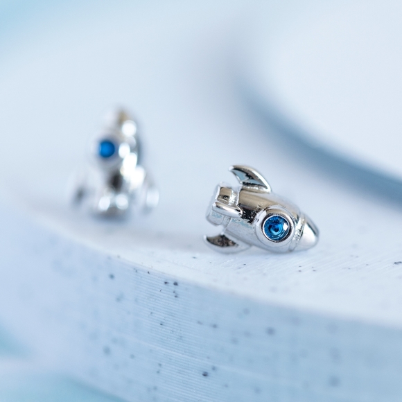 Silver Rocketship Studs (S925) - Only 1 left! - Picture 6 of 8